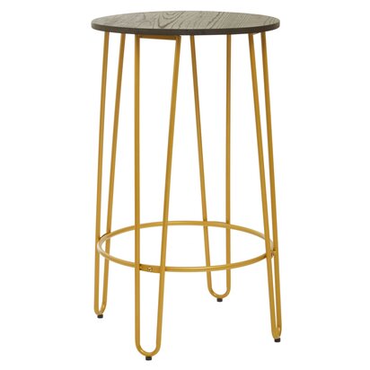 Calavale 3 Piece Gold Finish Bar Table Stool Set