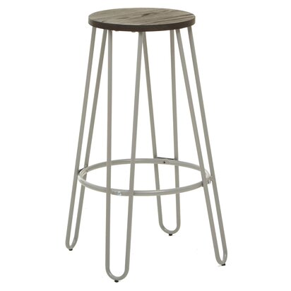 Calavale Grey Finish Metal Frame Bar Stool