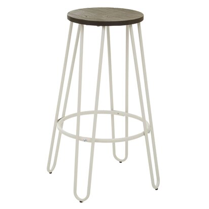 Calavale White Finish Metal Frame Bar Stool