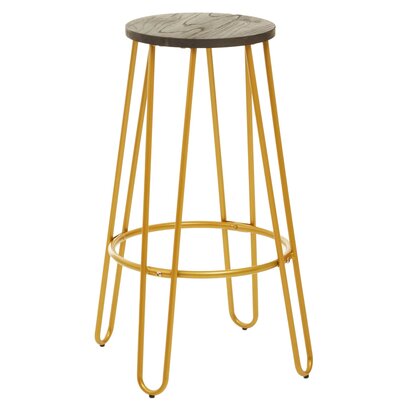 Calavale Gold Finish Metal Frame Bar Stool