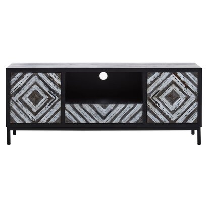 Grevia Rustic Chevron and Black Frame Media Unit