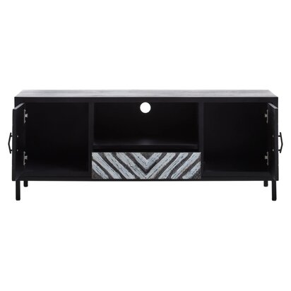 Grevia Rustic Chevron and Black Frame Media Unit