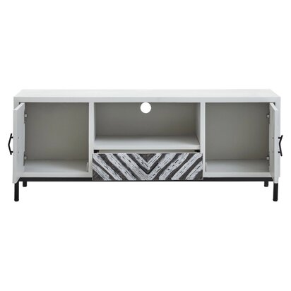 Grevia Rustic Chevron and White Frame Media Unit
