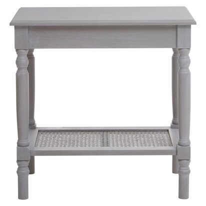 Noreton Slate Grey Wooden Side Table with Lower Shelf