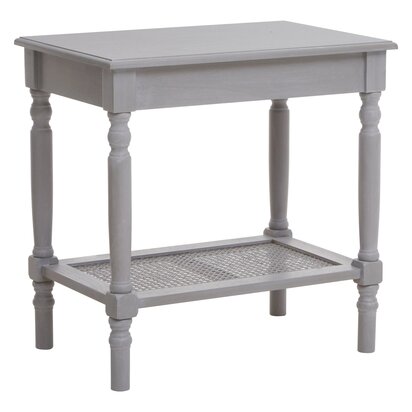 Noreton Slate Grey Wooden Side Table with Lower Shelf