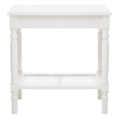 Noreton White Wooden Side Table with Lower Shelf