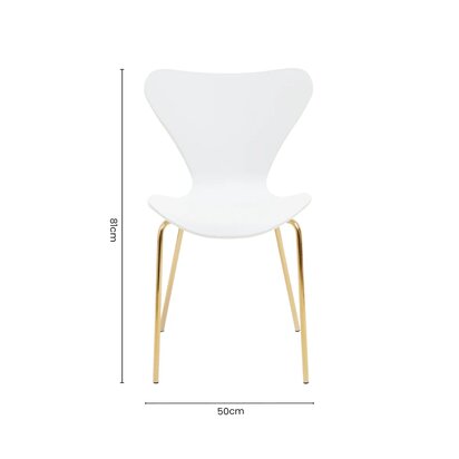 Calahurst White Seat And Gold Finish Legs Dining Chair