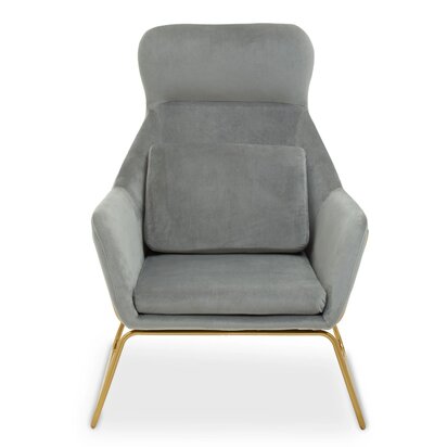 Stockholm Grey Velvet Armchair