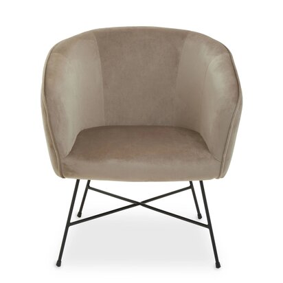 Stockholm Mink Velvet Curved Accent Chair