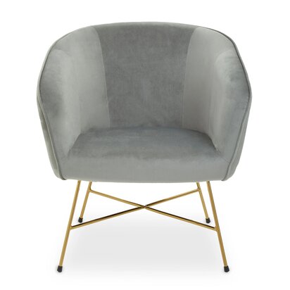 Stockholm Grey Velvet Curved Accent Chair
