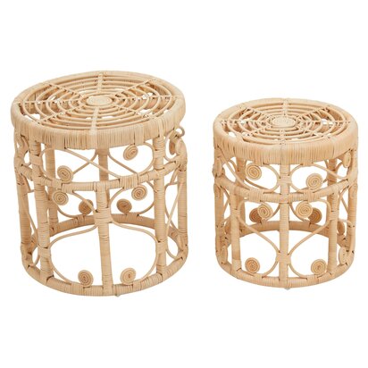 Mataram Set Of Two Natural Rattan Tables