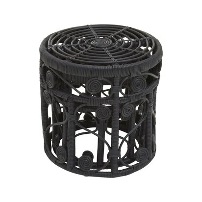 Beaelnell Set Of Two Black Natural Rattan Tables