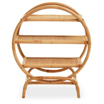 Mataram Three Tier Natural Rattan Round Shelf Unit