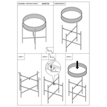 Depok Rattan Coffee Table With Cross Metal Base