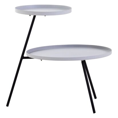 Cleiastead Two Shelf Grey and Black Side Table