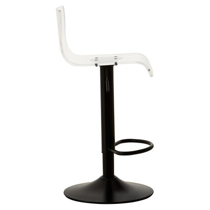 Clelcombe Clear Acrylic Seat Bar Stool with Black Base