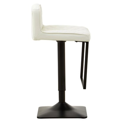 Clelcombe White Leather Effect and Black Base Bar chair