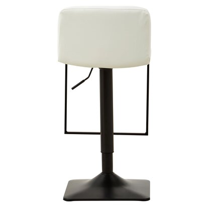 Clelcombe White Leather Effect and Black Base Bar chair