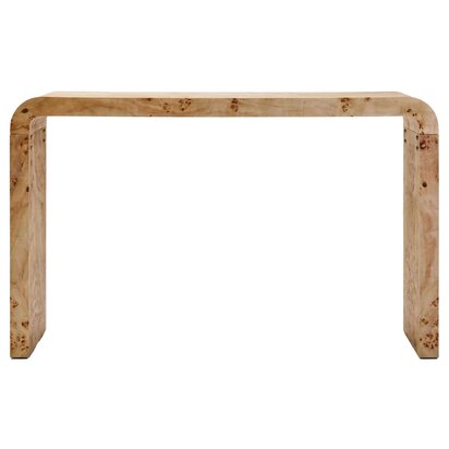 Mota Burl Wood Design Curved Console Table