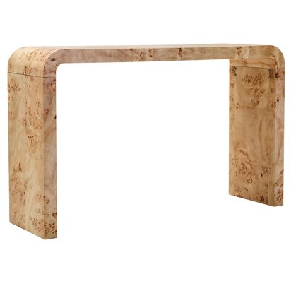 Mota Burl Wood Design Curved Console Table