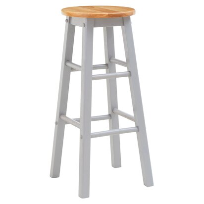Emonton Natural and Grey Wood Bar or Kitchen Stool