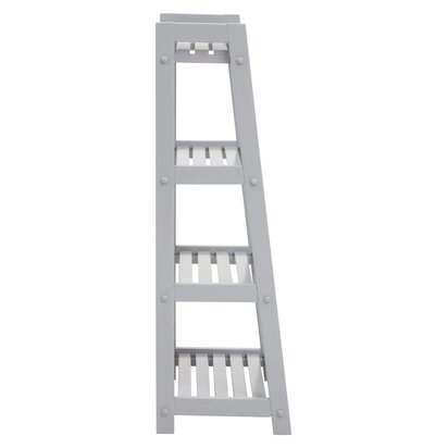Emonton Grey Wood Four Tier Shelf Unit