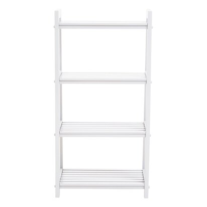 Emonton White Wood Four Tier Shelf Unit