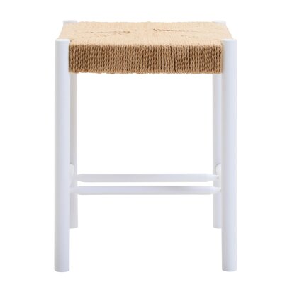 Bandar Natural Rope and White Wood Stool