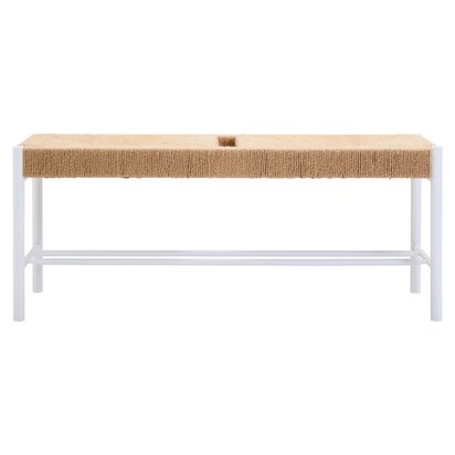 Bandar Large Natural Rope and White Wood Bench