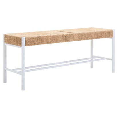 Bandar Large Natural Rope and White Wood Bench