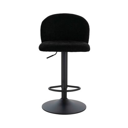 Hariselle Set of 2 Black Textured Fabric Curved Bar Chairs