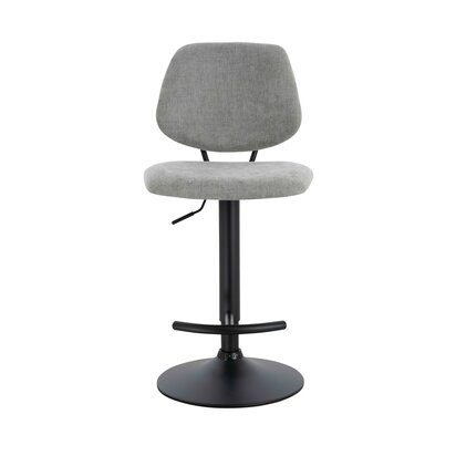 Hariselle Set of 2 Light Grey Textured Fabric Bar Chairs