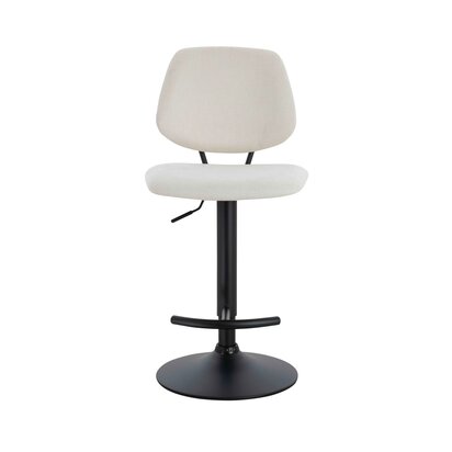 Hariselle Set of 2 Beige Textured Fabric Bar Chairs