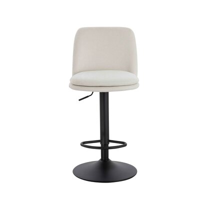 Maxwell Set of 2 Beige Textured Fabric Cushioned Bar Chairs
