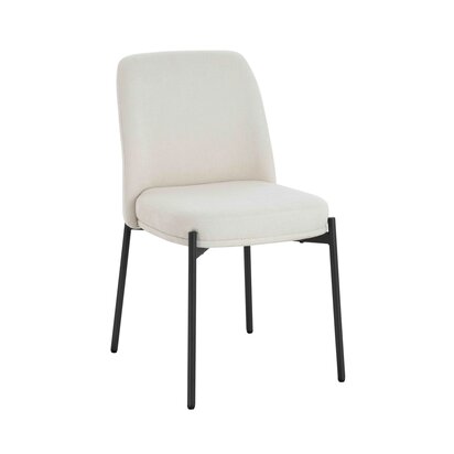 Maxwell Set of 2 Light Beige Textured Fabric Dining Chairs
