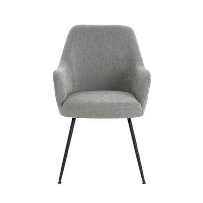 Maxwell Set of 2 Light Grey Textured Fabric Dining Chairs with Arms