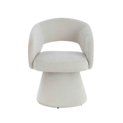 Maxwell Textured Beige Fabric Curved Accent Dining Chair
