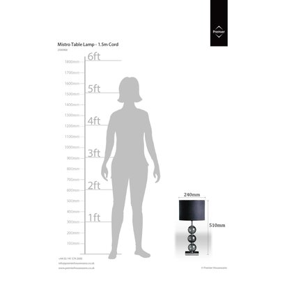 Mistro Black Suede Effect Shade Table Lamp