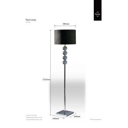 Mistro Black Suede Effect Shade Floor Lamp