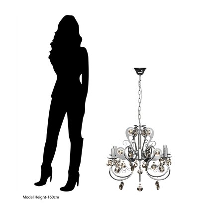 Ivyeywod 6 Arm Crystal Chandelier