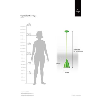 Lime Green Pagoda Pendant Light
