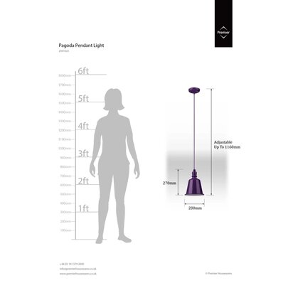 Purple Pagoda Pendant Light
