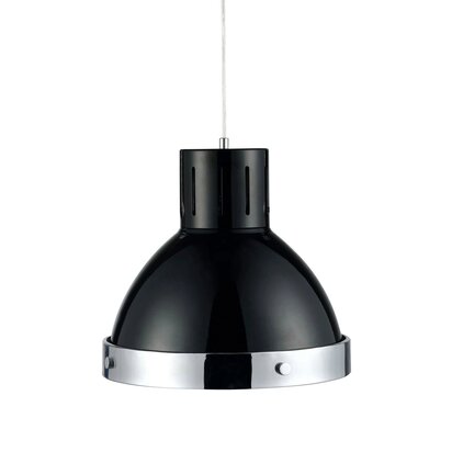 Renanell Black and Chrome Bell Shaped Pendant Light