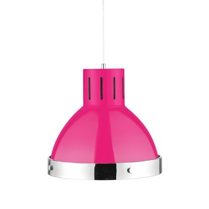 Renanell Hot Pink and Chrome Bell Shaped Pendant Light