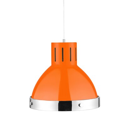 Jasper Orange and Chrome Pendant Light