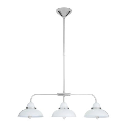 Jasper White and Chrome 3 Light Pendant Light