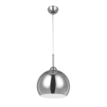 Coroelle Chrome and White Inside Pendant Light