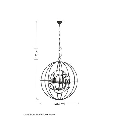 Orbital 5 Arm Round Pendant Light