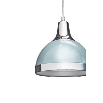 Vermont Three Shutter Blue and Chrome Shade Pendant Light