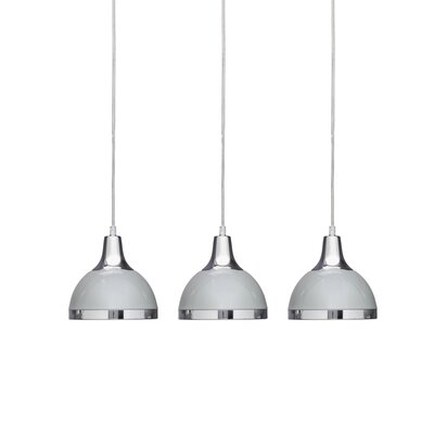 Valenmere Three Shutter Grey and Chrome Shade Pendant Light